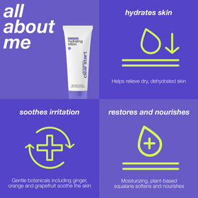 Dermalogica Clear Start size comparison with hand illustrating travel-friendly benefit