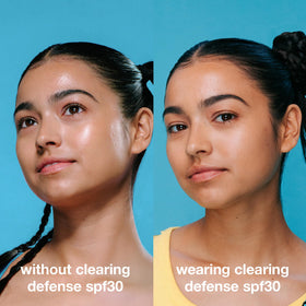 Dermalogica Clear Start layered under makeup showing shine control