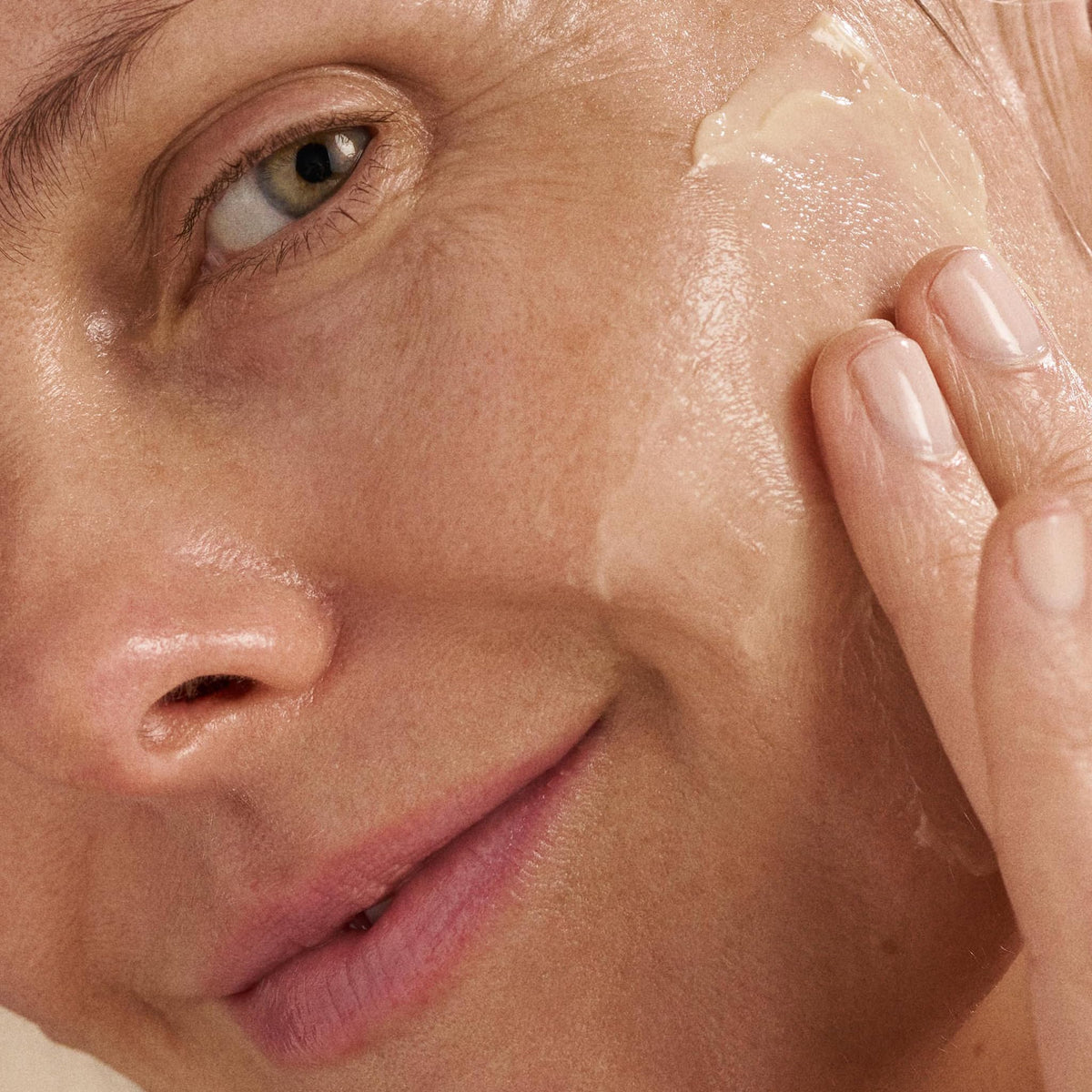 Dermalogica cream on hand absorbs quickly to hydrate and smooth skin