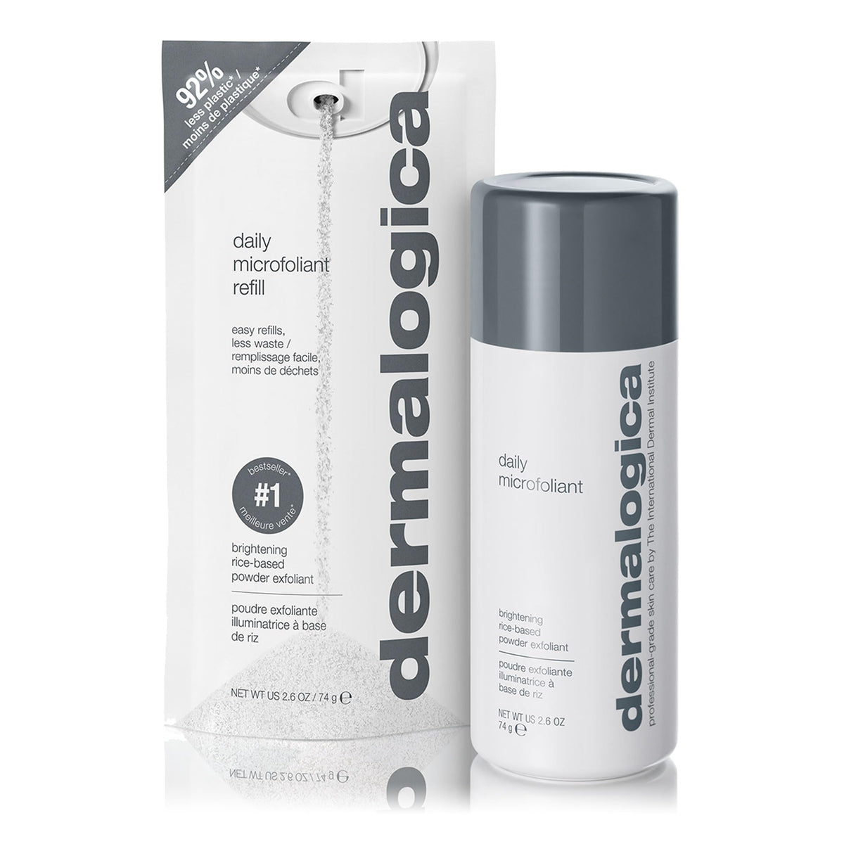 Dermalogica front packaging showing product and brand, highlights daily exfoliation benefit