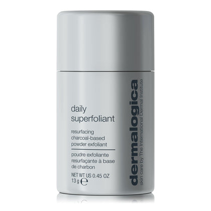Dermalogica front tin showing product branding and compact size benefit