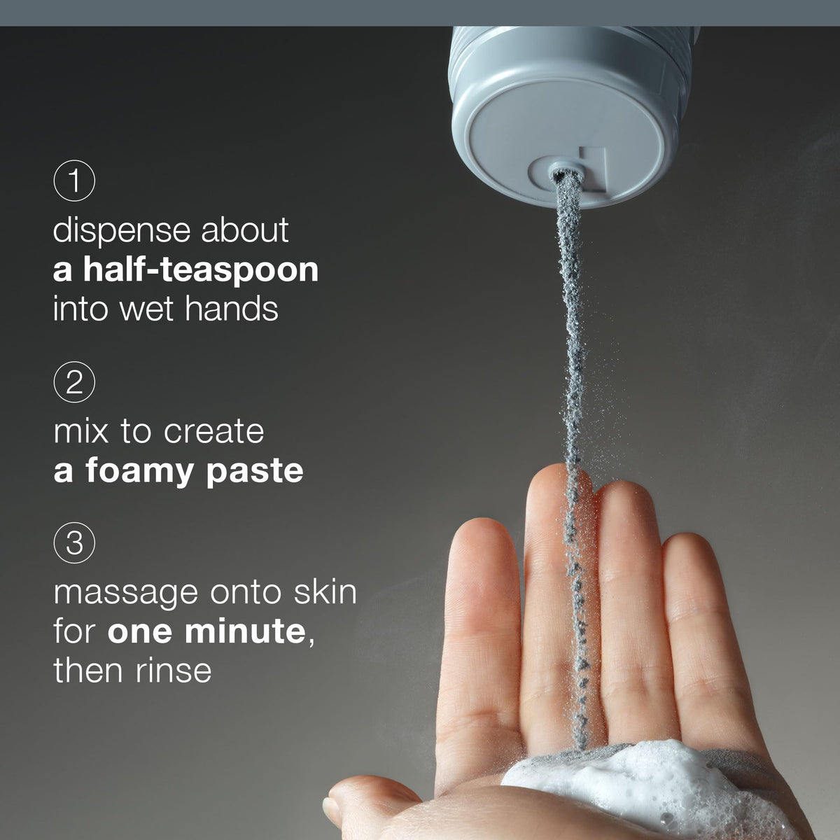 Dermalogica foam after water added showing activation and gentle lather