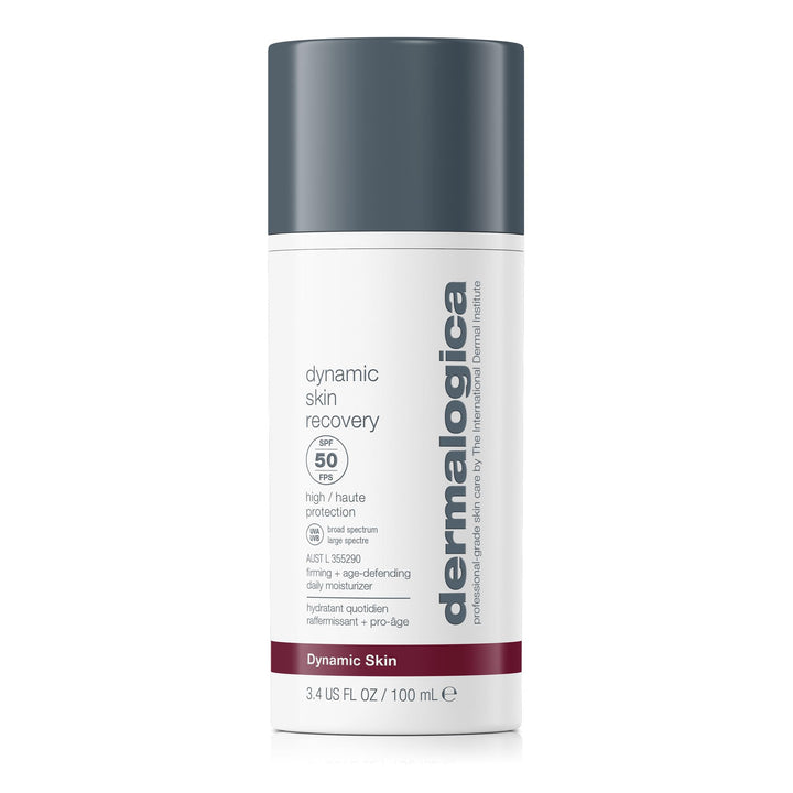 Dermalogica front packaging showing SPF50 protection and sleek design benefit