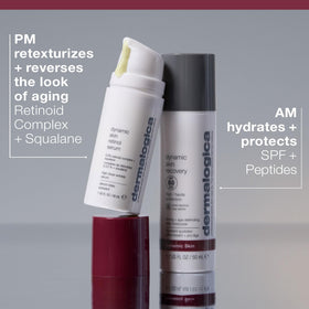 DermalogicaDynamic Skin bottle held in hand for scale, indicating 1 fl oz size and travel suitability