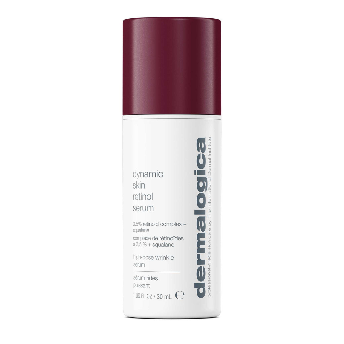 Dermalogica bottle front view showing sleek packaging and product identity, ideal for shelf appeal