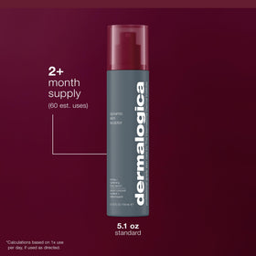 Dermalogica on a bathroom shelf styled in a routine to show everyday use benefit