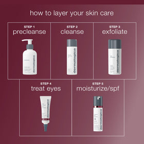 Dermalogica tube beside a skincare bag highlighting portability for daily routine support