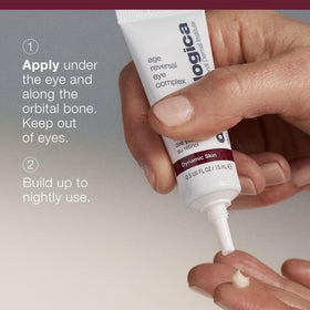 Dermalogica tube held in hand to show 0.5 fl oz scale and travel-friendly convenience