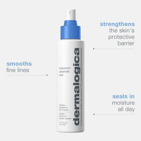 Dermalogica bottle on bathroom counter showing daily use convenience and hydration boost