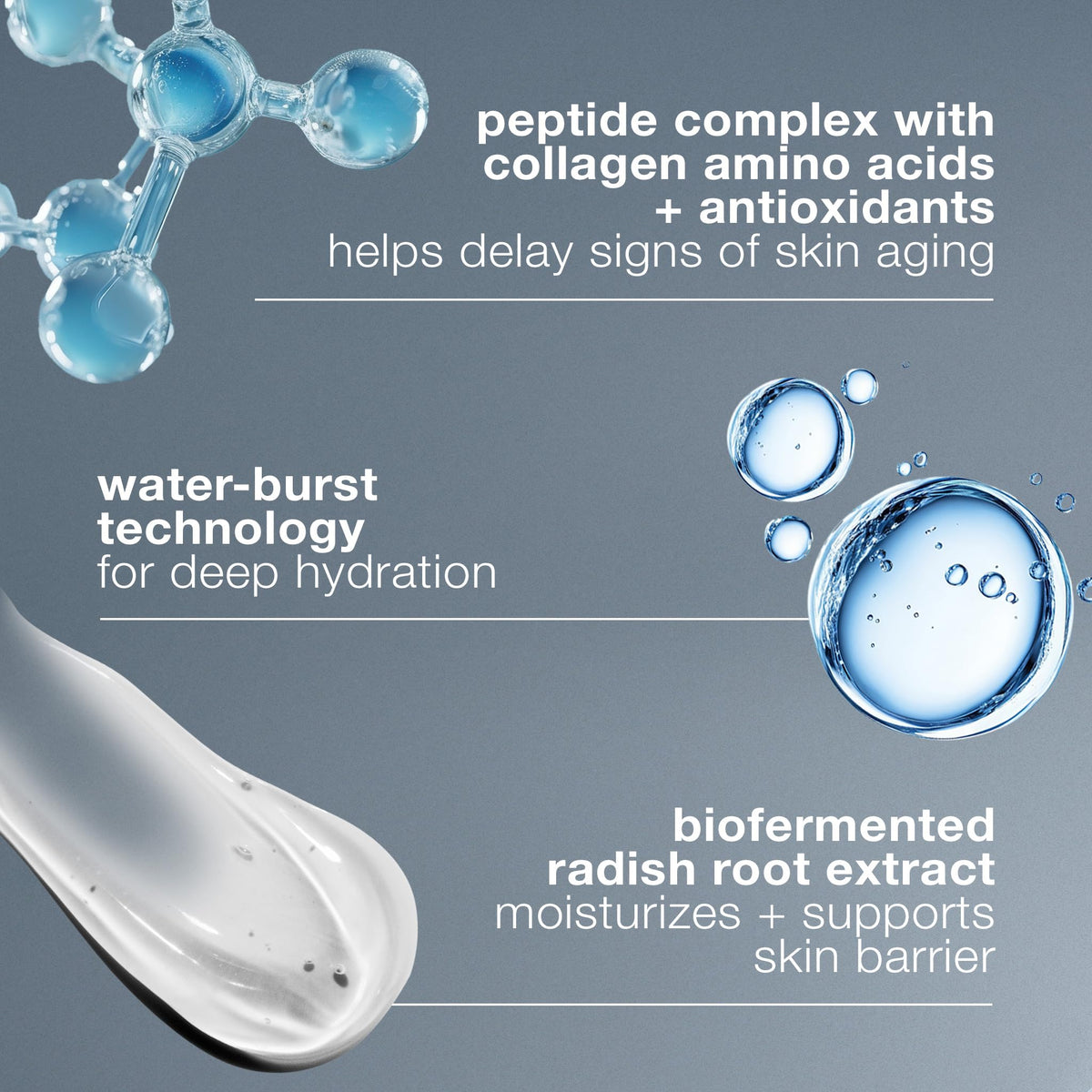 Dermalogica ingredients label close-up highlighting peptide complex and botanical actives