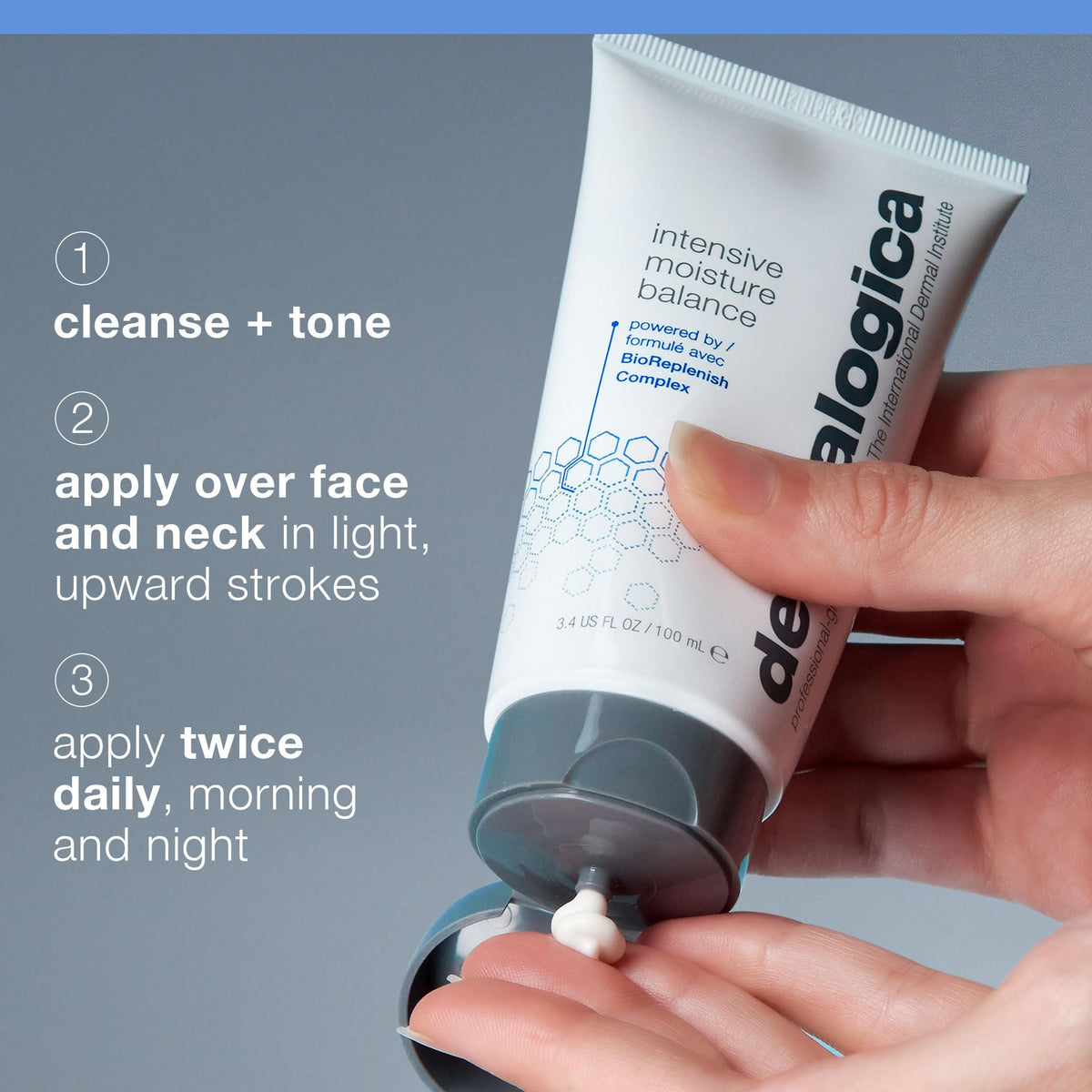 Dermalogica jar size comparison in hand to show large 5.1 oz supply advantage