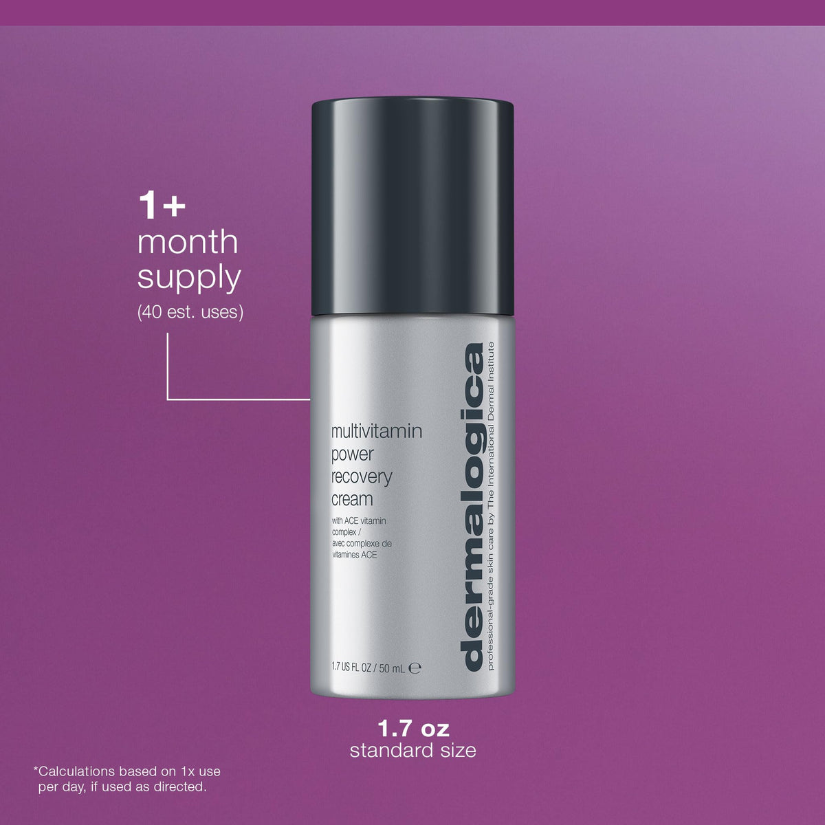 Dermalogica label ingredients closeup shows vitamins and soothing extracts
