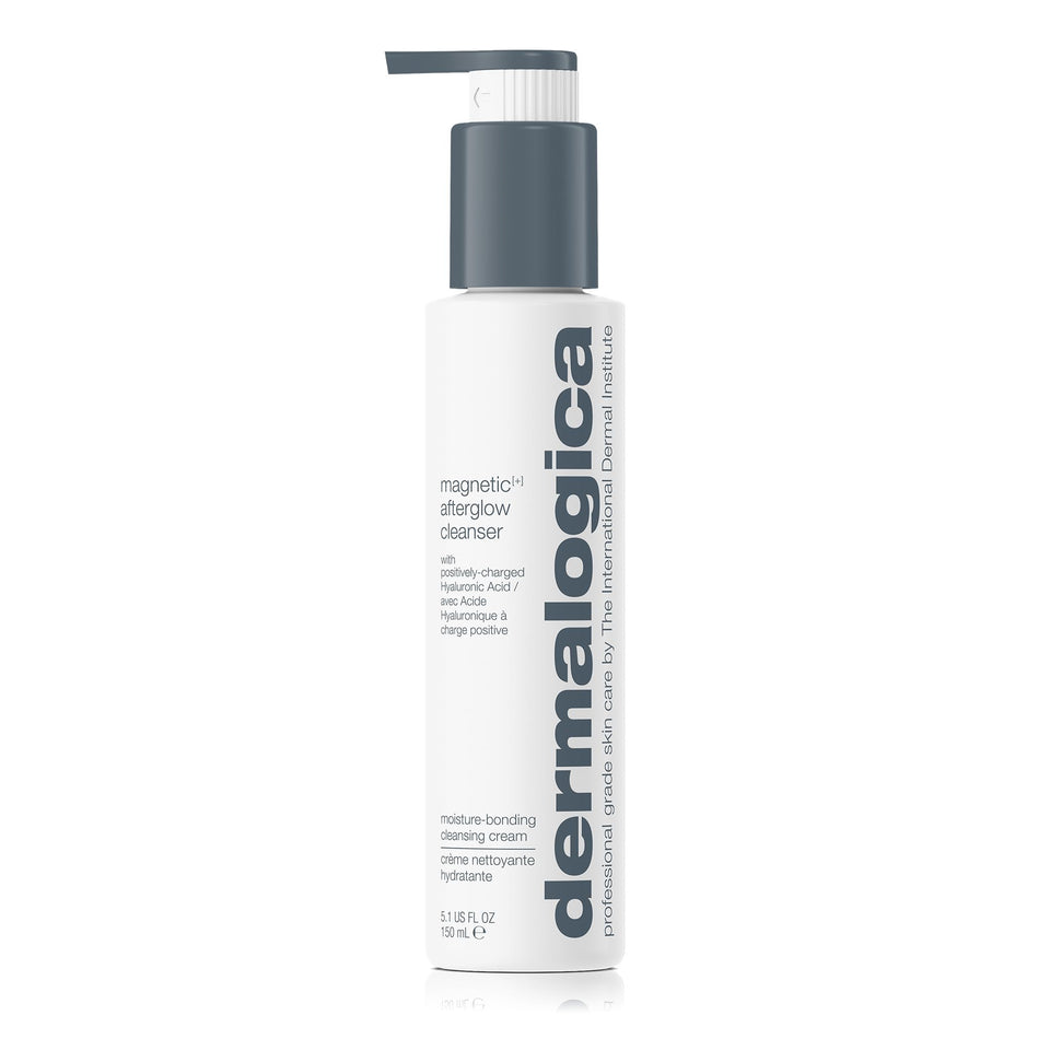 Dermalogica front packaging of Magnetic AfterGlow cleanser showing product clarity and benefits