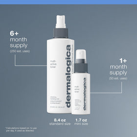 Dermalogica spray being applied to hand, offers calming refreshment