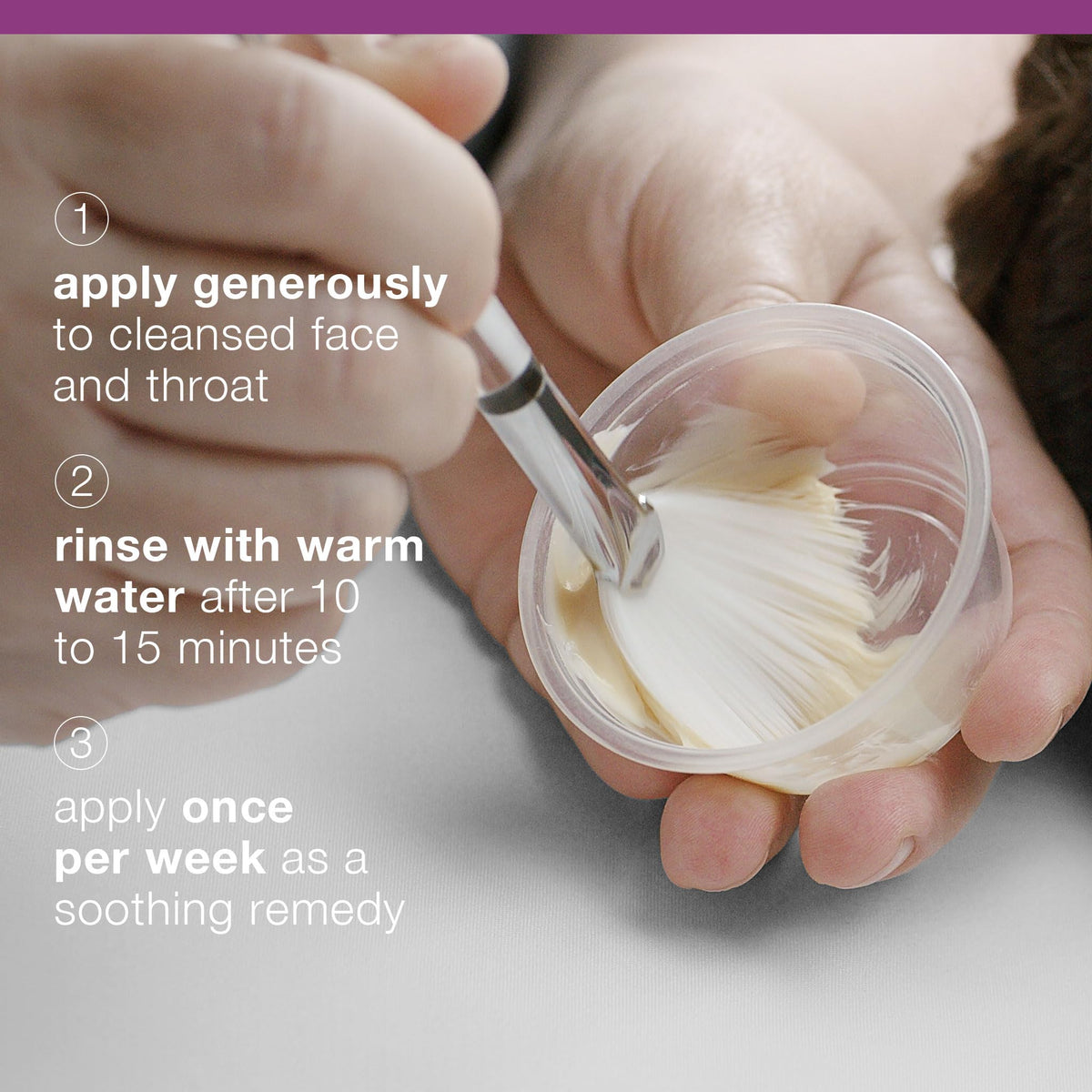 Dermalogica applying masque on face to restore radiance and softness