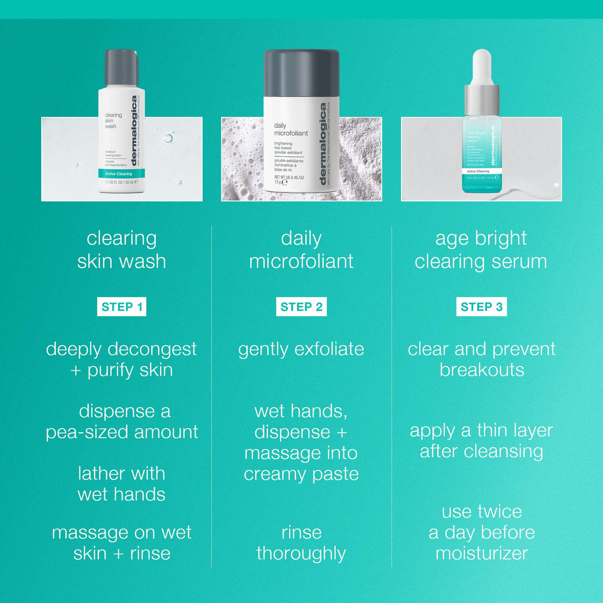 Dermalogica travel bottles next to a credit card showing compact size convenience