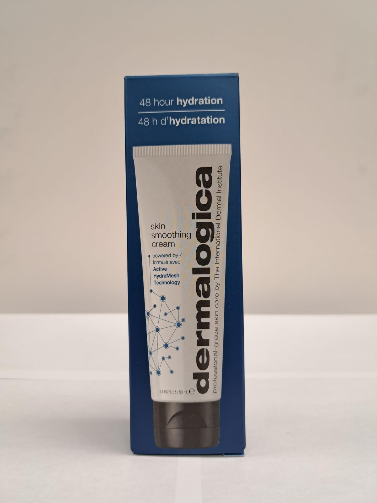 Dermalogica jar placed on bathroom shelf in natural light for everyday routine