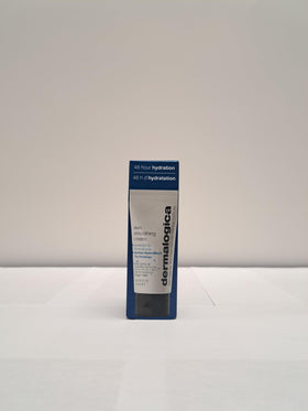 Dermalogica travel size beside sunscreen showing convenient carry-on hydration benefit