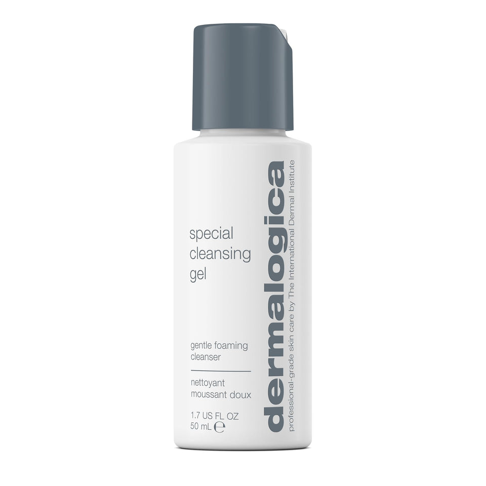 Dermalogica bottle front packaging showing clean design and size benefits