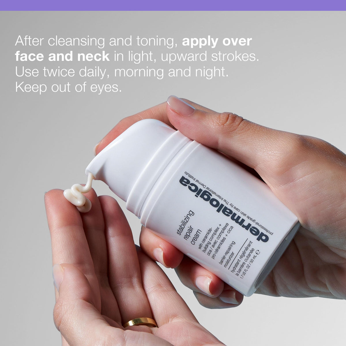 Dermalogica jar label close-up highlighting product name and usage benefit