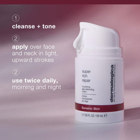 Dermalogica being applied to face in morning routine for long-lasting moisture