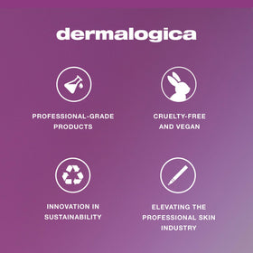 Dermalogica jar on bathroom shelf conveying daily routine convenience