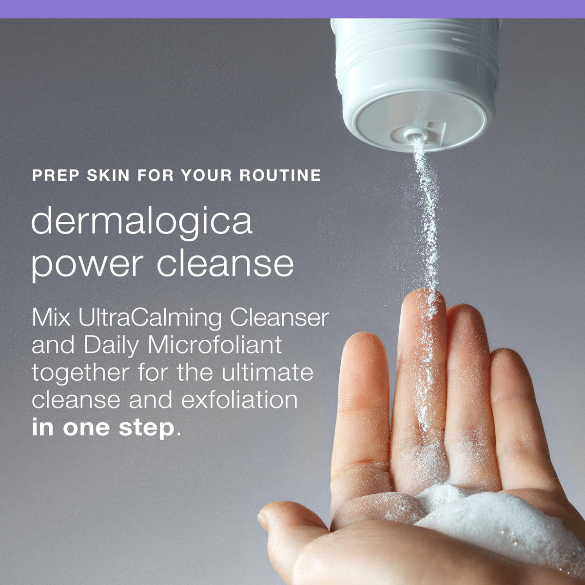 Dermalogica being wiped off with cloth showing easy rinse or removal