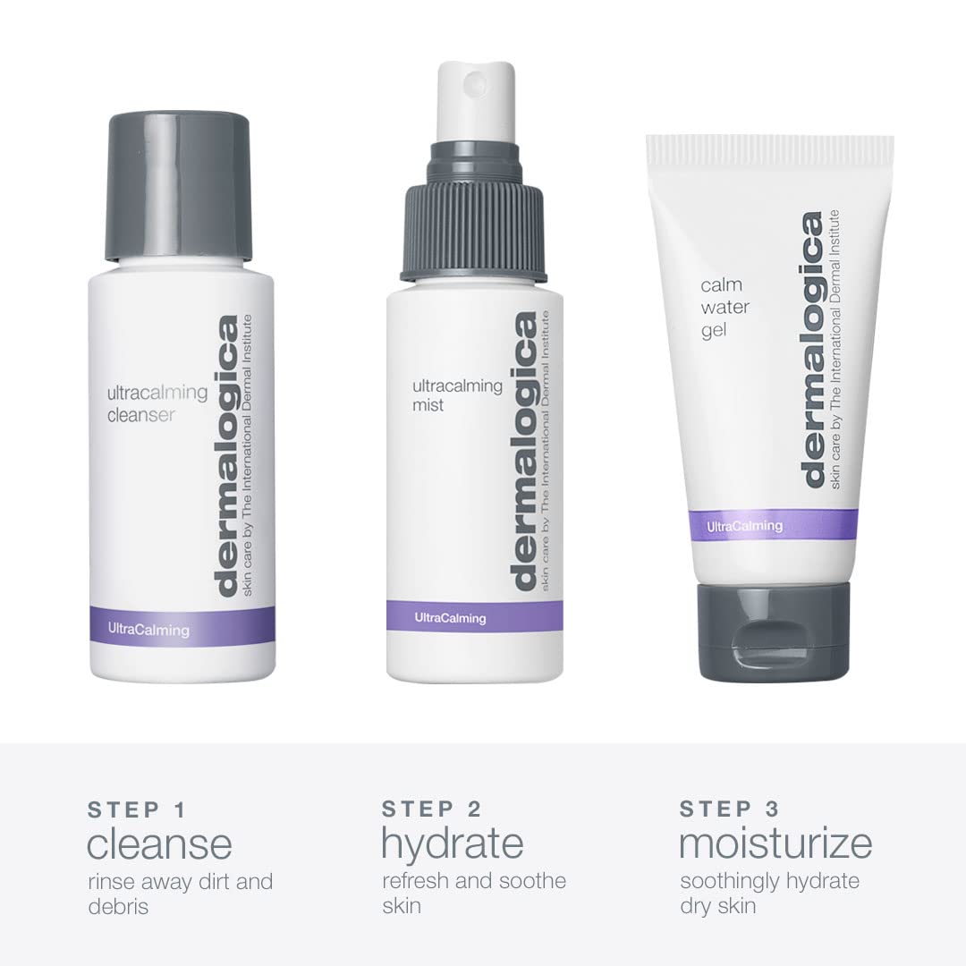 Dermalogica UltraCalming Cleanser pump close-up demonstrating gentle dispensing