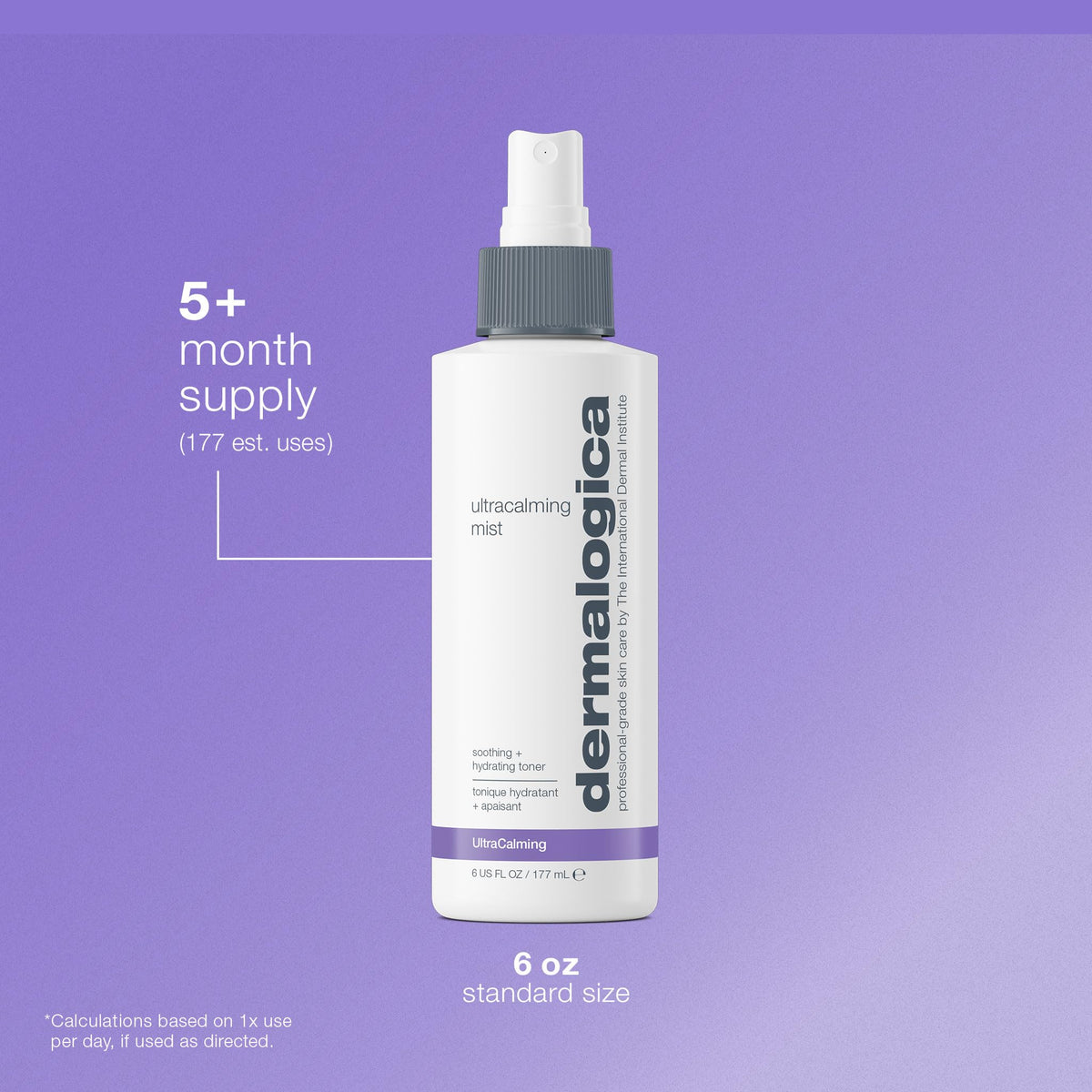 Dermalogica bottle next to ruler for size comparison and travel-friendly benefit