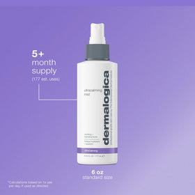 Dermalogica bottle next to ruler for size comparison and travel-friendly benefit