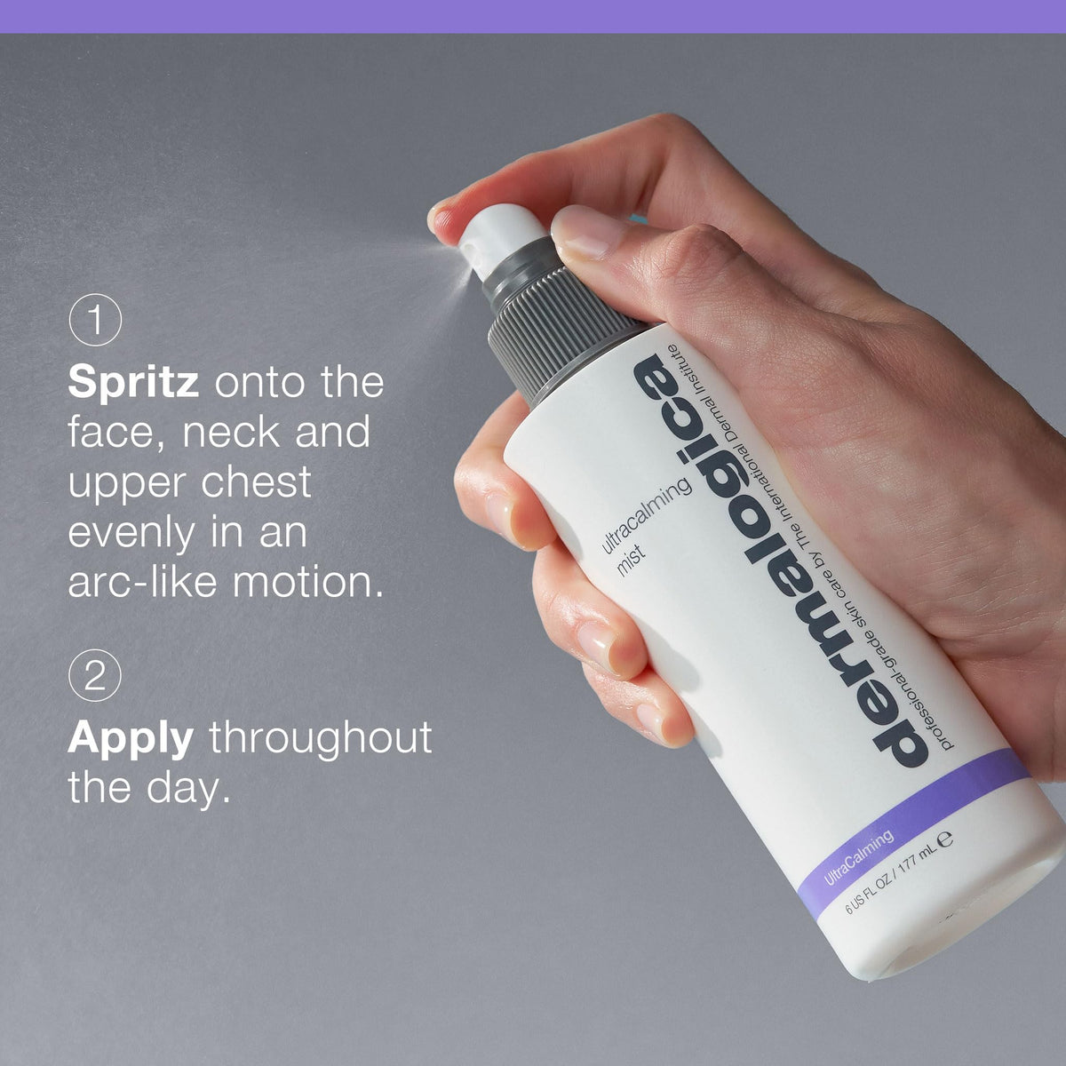 Dermalogica mist texture on skin showing quick absorption and lightweight feel