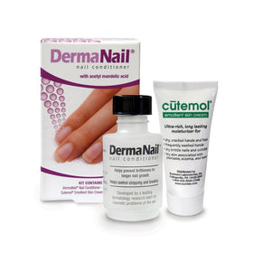 DermaNail front packaging showing kit components and clear benefit