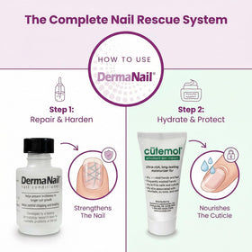 DermaNail strengthener brush applying thin protective coat for resilience