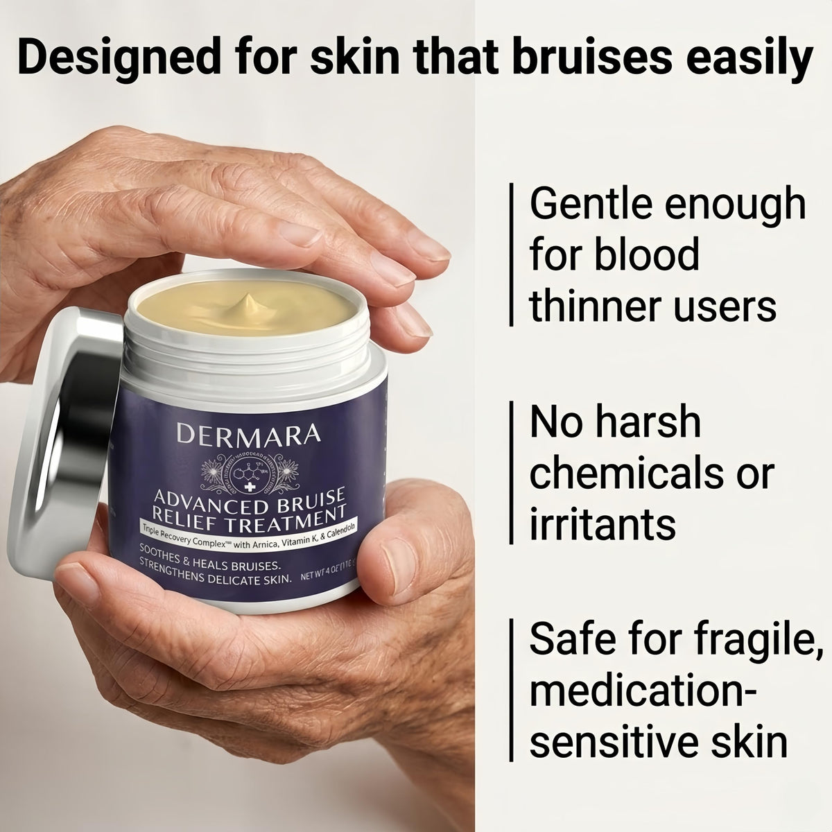 Dermara face and arm use lifestyle shot showing real-world hydration and tone improvement