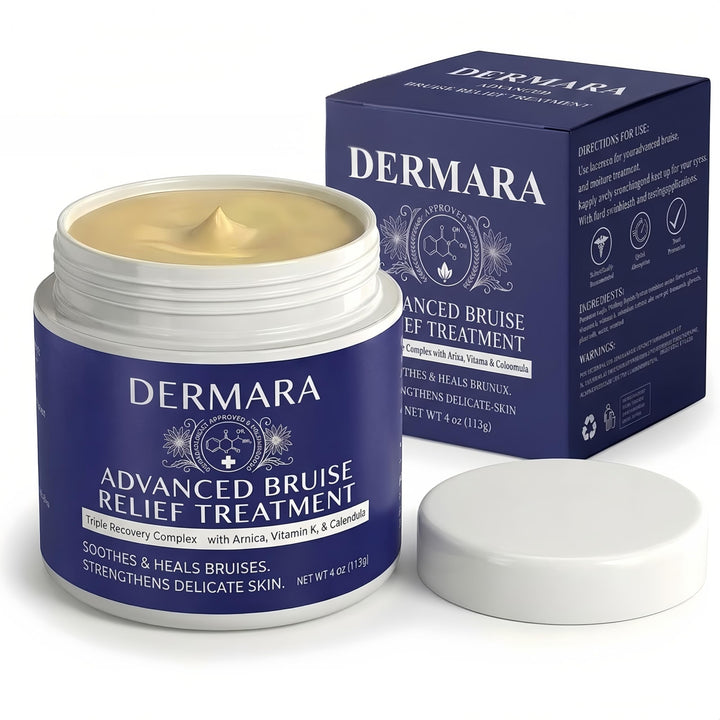 Dermara front packaging 4 oz showing product and branding for targeted bruise care