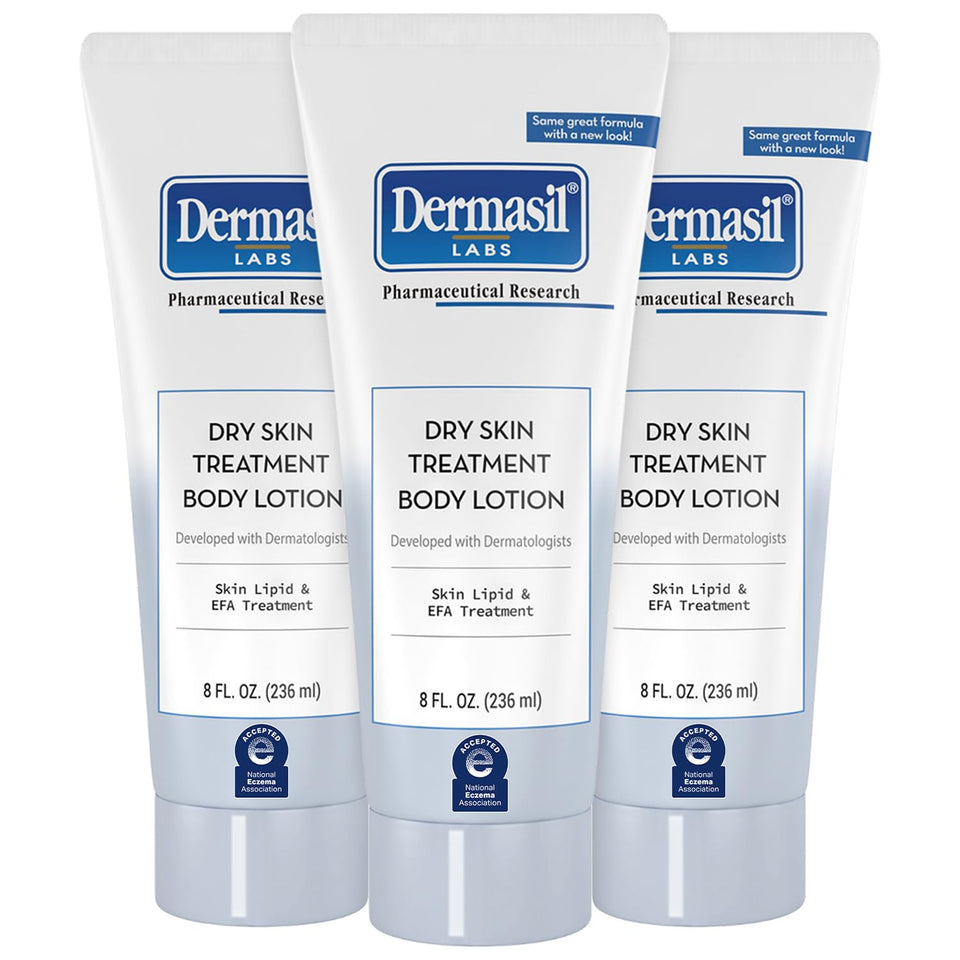 Dermasil front packaging 8oz showing three tubes and product benefits