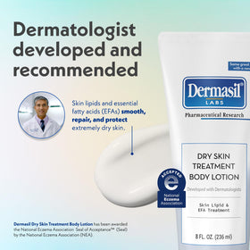 Dermasil tube label detail highlighting ingredients and fragrance-free benefit