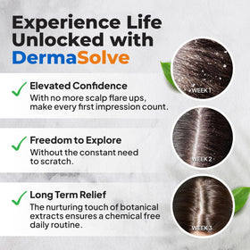 Dermasolve ingredients flatlay with botanical oils and extracts for nourishing care