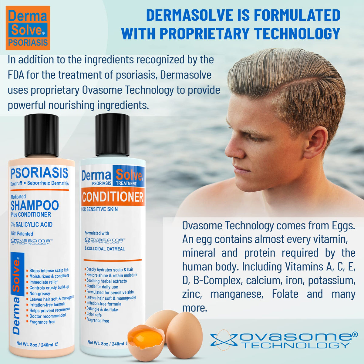 DermaSolve lifestyle bathroom shelf display conveying daily routine comfort