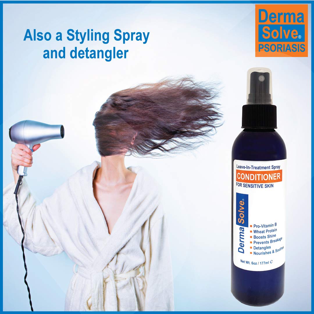 Dermasolve applied to scalp to soothe and reduce visible flakes
