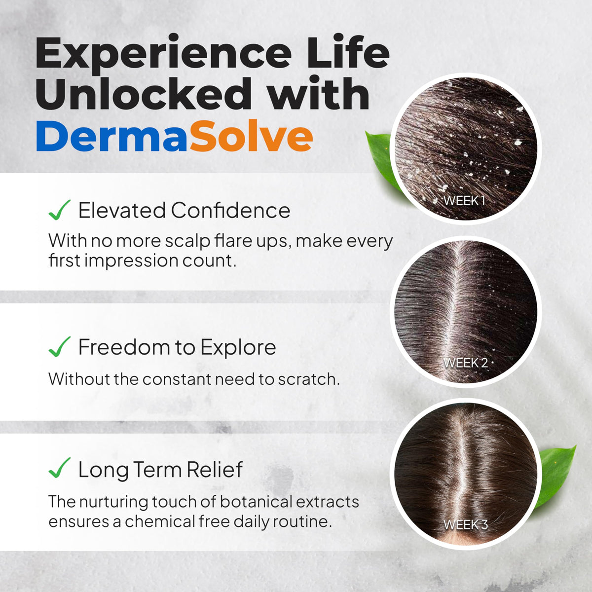 DermaSolve shampoo in hand during use demonstrating gentle lathering benefit