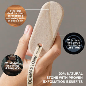 Dermastone smoothing heels and soles to reduce roughness and calluses