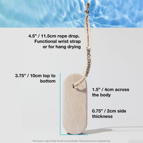 Dermastone with instruction card demonstrating safe use and care guidance