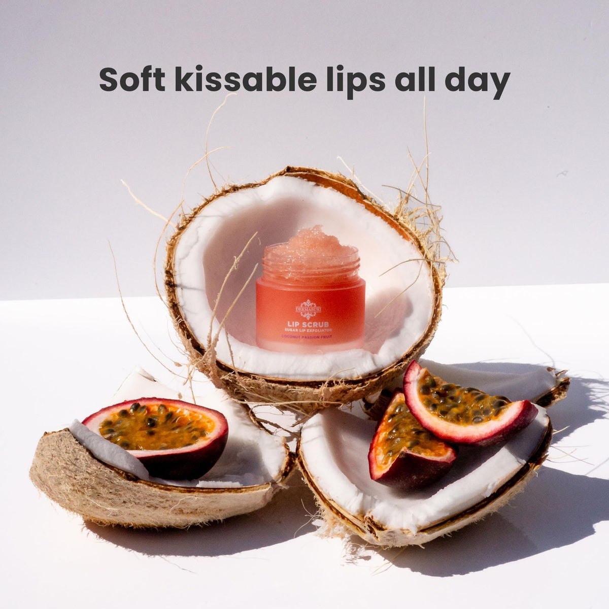 Dermasuri 20g jar beside coin showing travel-ready compact size