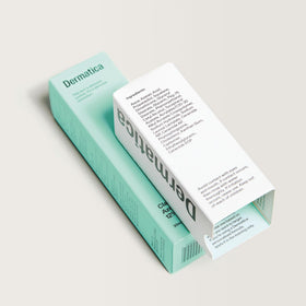 Dermatica on bathroom shelf in lifestyle scene promoting daily use