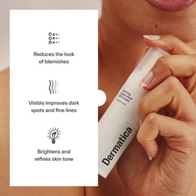 Dermatica cream texture swatch highlighting lightweight absorbent finish