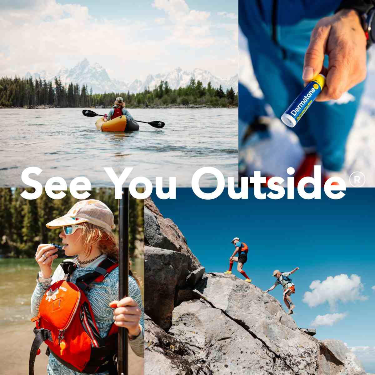 DERMATONE demonstration of water-resistant hold during active outdoor use