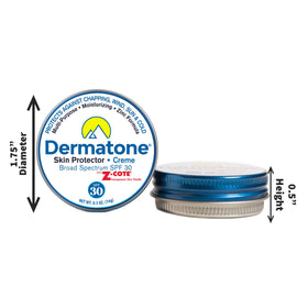 DERMATONE two-tin pack arrangement illustrating convenient backup supply