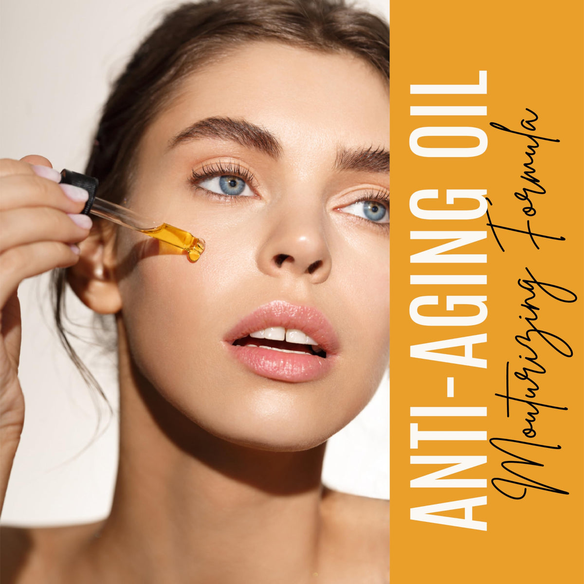 DERMAXGEN applying oil to neck and eye area for targeted smoothing