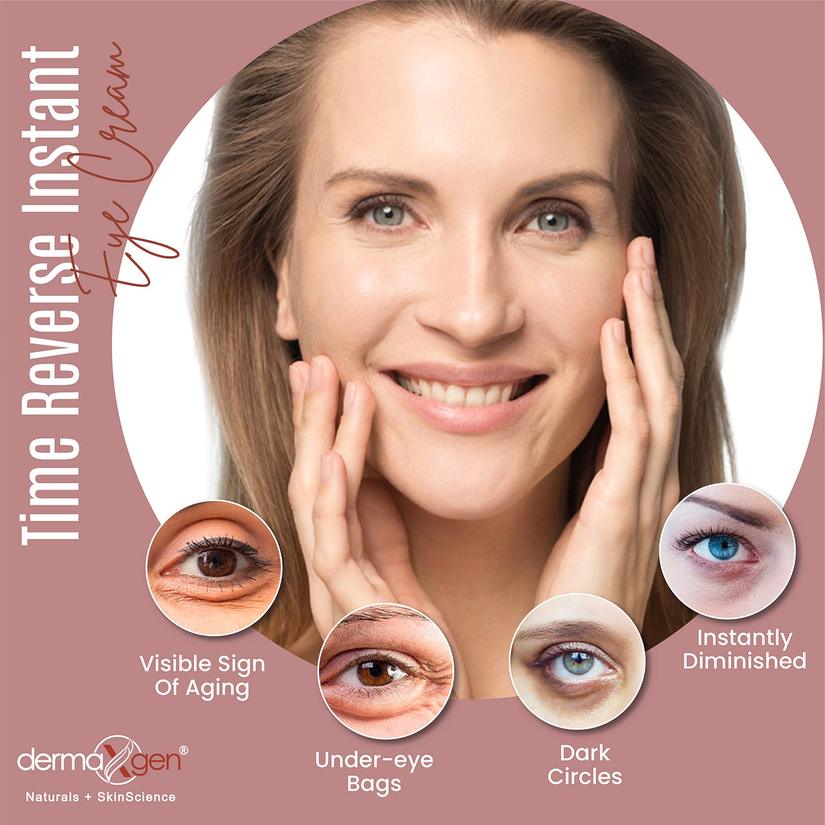 DERMAXGEN pea-sized application demonstrating quick-firming benefit